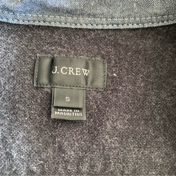 JCrew unisex cotton/wool button down shirt w/leather elbow patches - Picture 9 of 12